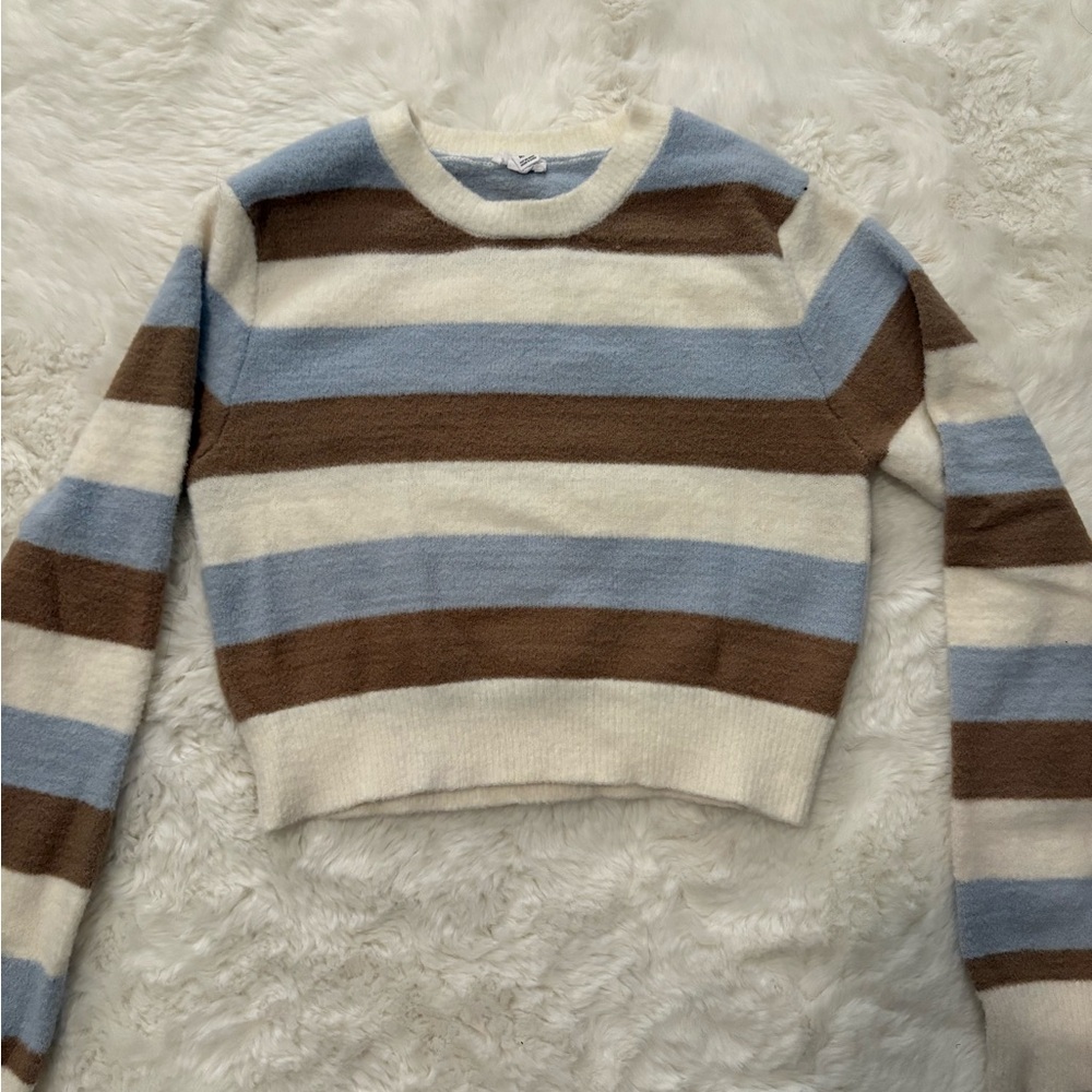 Garage striped cropped sweater